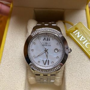 Womens Invicta 20312 Angel Mother of Pearl Dial Steel Bracelet Watch